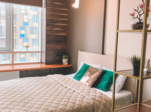 Апартаменты Просторная студия в ЖК Хедлайнер с видом на небоскребы Москва-Сити