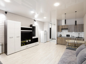 Уютная студия с видом на город