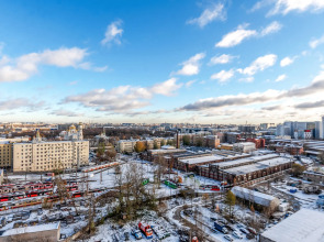 Апартаменты с балконом и красивым видом у метро