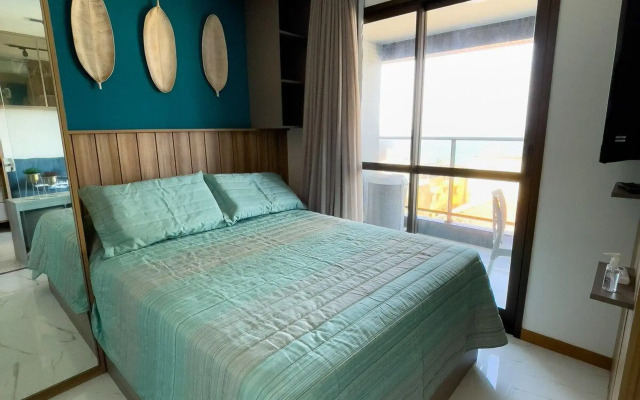 Studio luxuoso com bela vista mar no Smart Barra