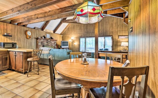 Game Room & Fire Pit: Tree-lined Pocono Lake Cabin