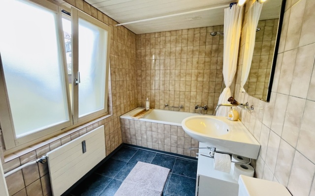 Newly Furnished Beautiful old Building Apartment in the Center With Apple TV O1 – Bathroom – St. Gallen