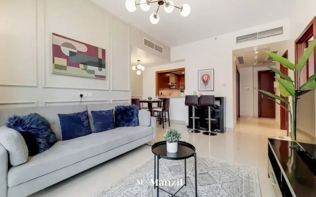 Manzil -Cozy 1BR Apt w/ Downtown Skyline Burj View