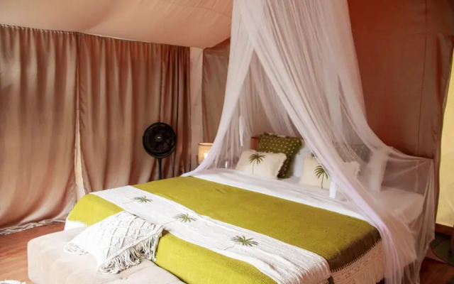 Glamping tent near the waterfall