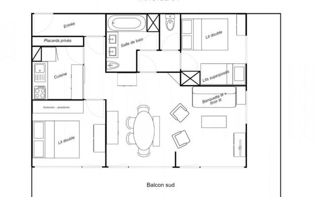 Appartement Méribel, 3 pièces, 6 personnes - FR-1-182-192