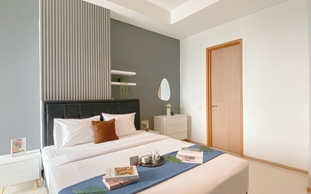 Modern Monochromatic 2Br Near Lrt Station At Apartment Samara Suites – Guest Rooms – Jakarta