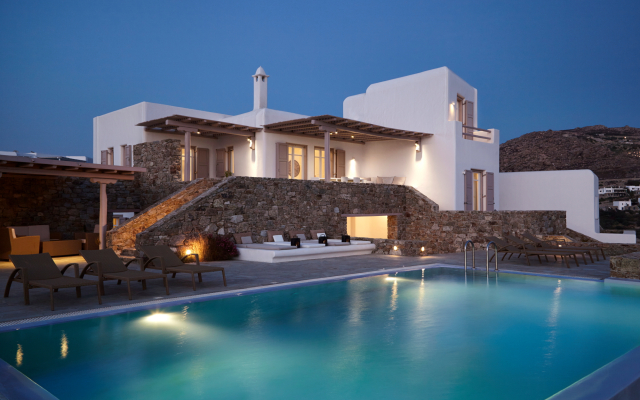 Amazing view Mykonian Villa with 5 bedrooms and pool