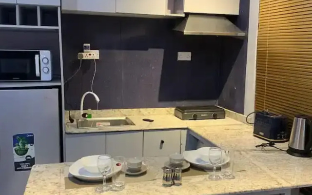 Open plan studio apartment unit