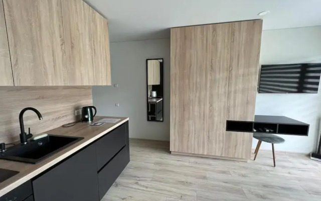 Modern & cozy studio with patio “Prie Juros”