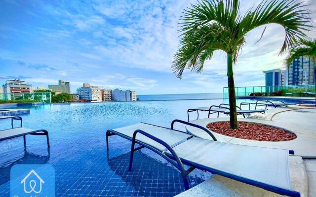 Apartamento com linda vista mar no Rio Vermelho