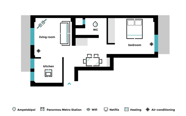 Pristine 1BR Apartment in Ampelokipoi Area by UPSTREET