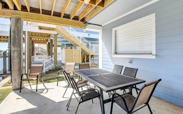 Private Dock & Patio: Waterfront Galveston Retreat