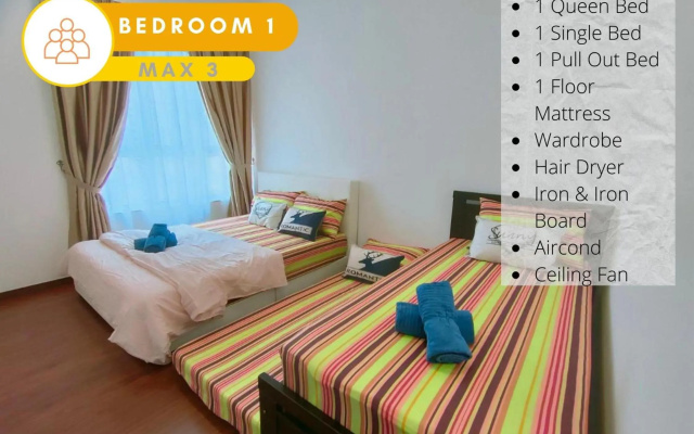 2R2B City View Cozy Home @ Bukit Rimau, 8 Pax, Wifi – Guest Rooms – Shah Alam