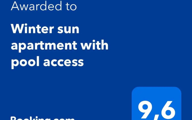 Winter sun apartment with pool access
