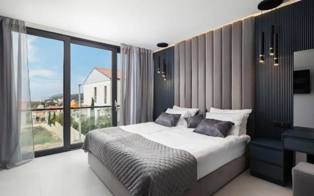 white residence with pool room