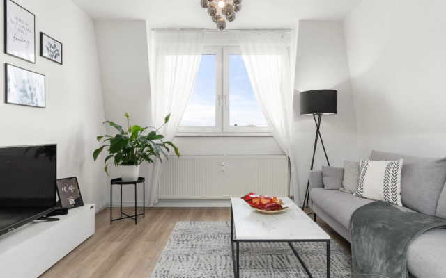 Design Apartment in Messe & Rheinnähe I Netflix I Küche