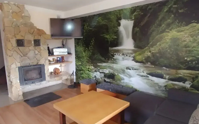 Rustic Riverside Cabin in Forest