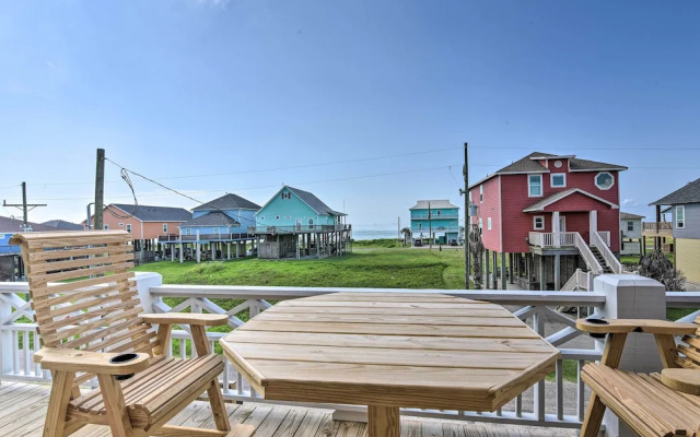 Ocean View + Wraparound Deck: Crystal Beach Home!