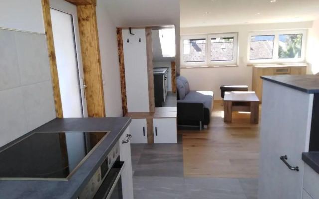 Komplette Dachwohnung mit Balkon und Bergblick