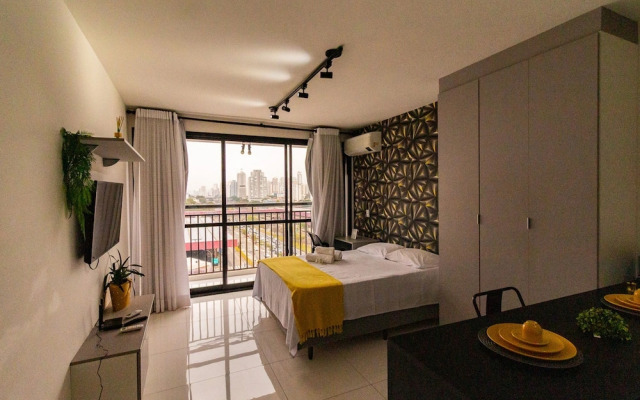 Flat Moderno com Academia e Wi-fi no Tatuap