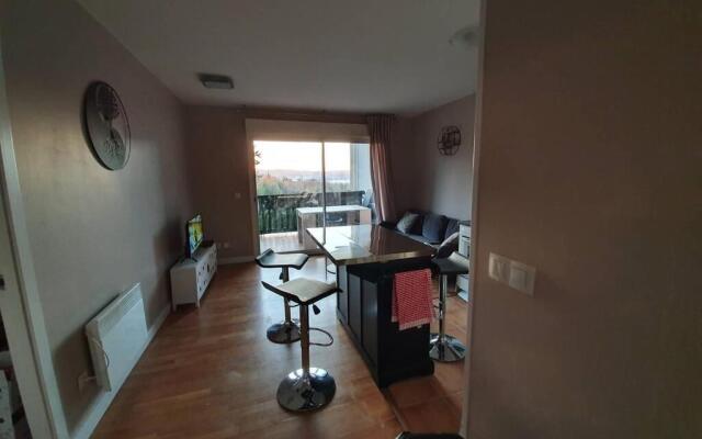 HENDAYE: Joli T3, piscine et parking avec vue sur l'océan