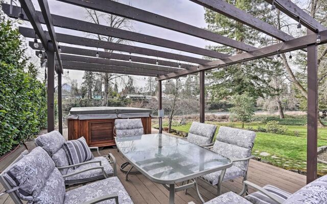 Serene Riverfront Escape w/ Hot Tub & Views!