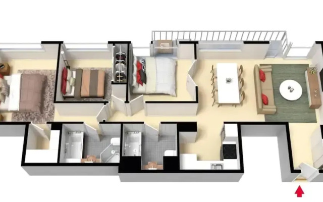 Spacious 3-bed Unit in Melbourne CBD w/ Pool & Gym