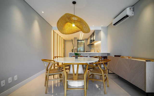 Apto Luxuoso c/churraq e vista lateral mar ABC0401