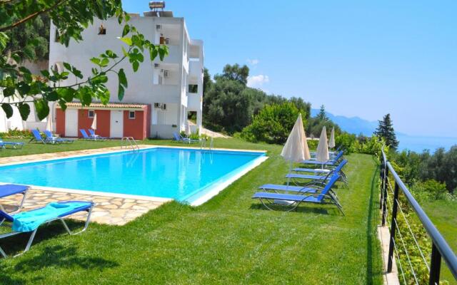 Studio Apartments With Large Swimming Pool and Sea View at Pelekas Beach Corfu