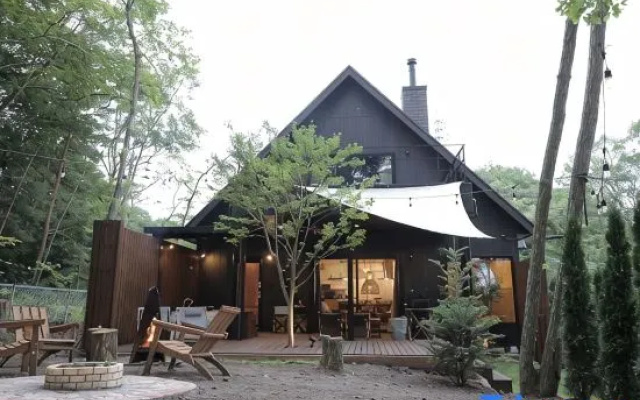 [TV] Luxury adult secret base villa 120 ㎡ Sauna, stone bath, bonfire, BBQ [Mori building] – Outside – Miyota