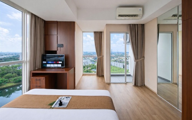 Wooden Accents Studio For 2 Pax At Pacific Garden Campus Town Apartment – Guest Rooms – Tangerang
