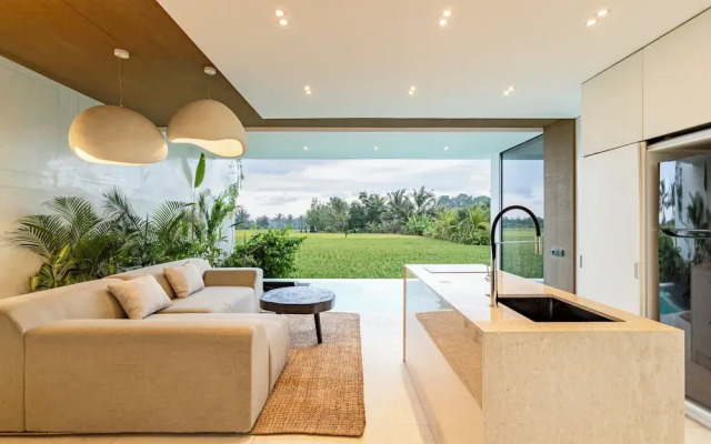 Azure 2BR Villa in Ubud Rice Field views