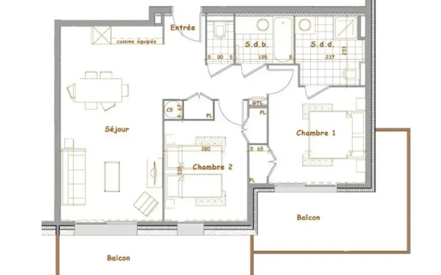 Appartement Villard-sur-Doron, 3 pièces, 6 personnes - FR-1-293-354