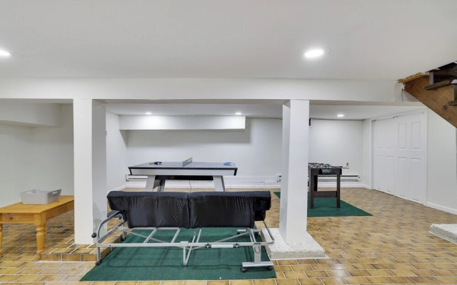 Game Room & Fire Pit: Tree-lined Pocono Lake Cabin