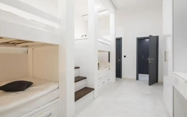 white residence with pool room