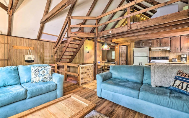 Game Room & Fire Pit: Tree-lined Pocono Lake Cabin