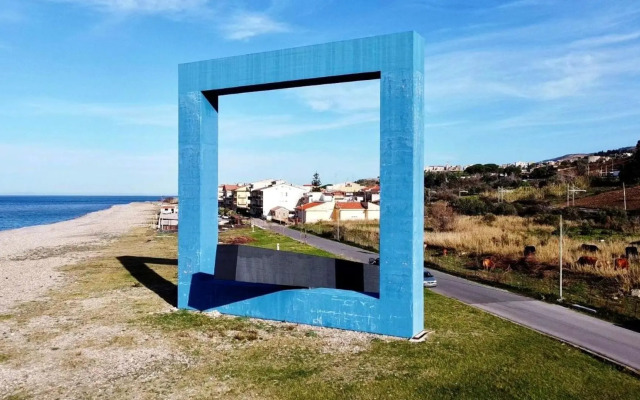 Apartment window on the sea