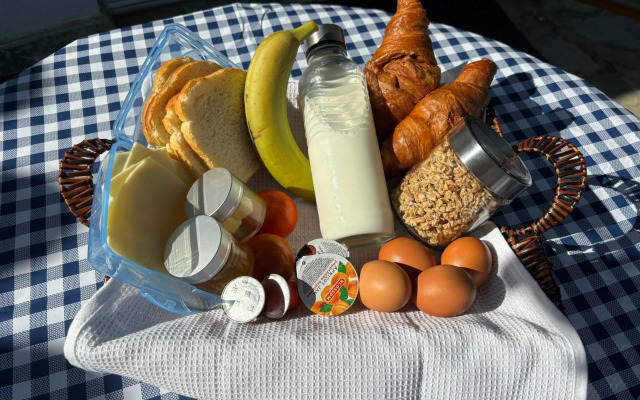 Mediterranean poolside garden cottage