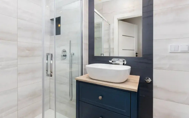 Aesthetic Deep Blue Apartment by Renters