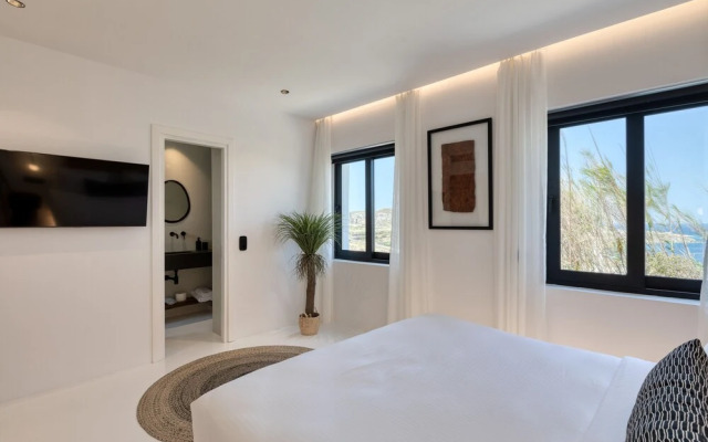 Mykonos Town Black Villa with Cave Heated Pool