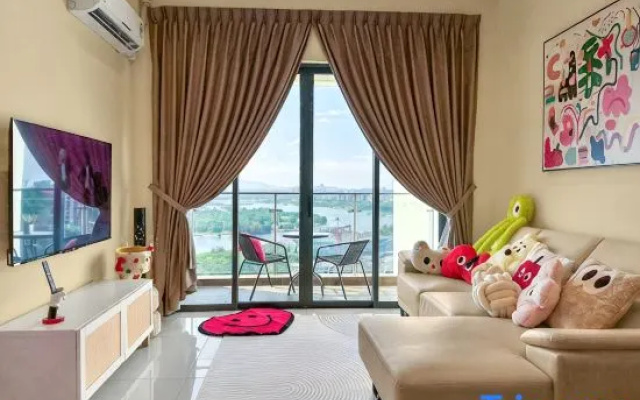 FunxVivid Seaview 2BR 2CP near SG CIQ KSL ZooJB – Guest Rooms – Johor Bahru