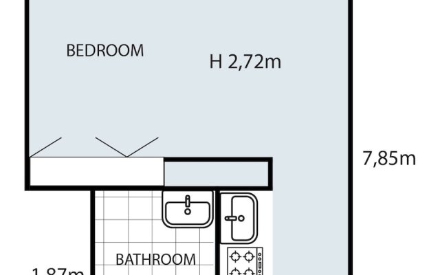 Studio Apartment With no Balcony for 2 People