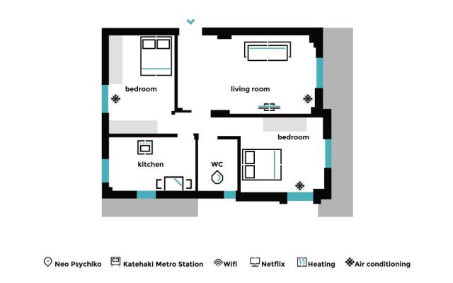 Bright 2bd Apartment in Psychiko by Upstreet