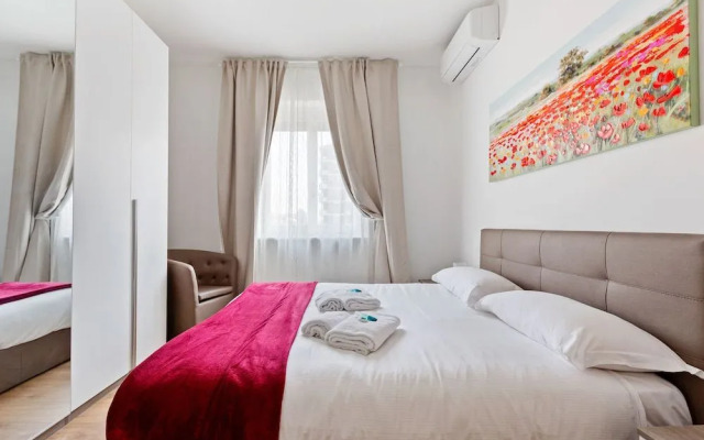 Red Subway Line Modern Flat