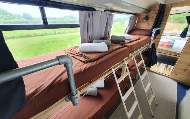 Double Decker Bus on an Alpaca Farm Sleeps 8