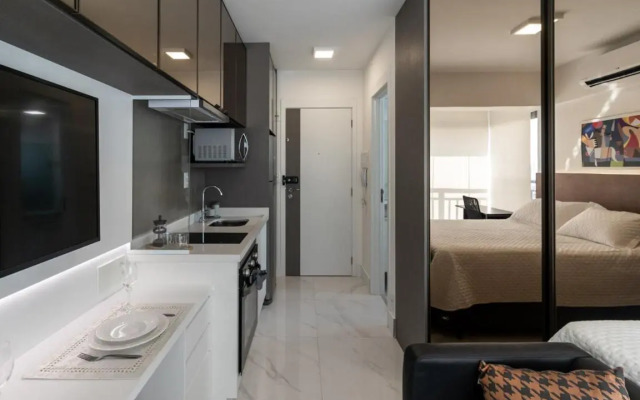 Studio de luxo mobiliado em Moema