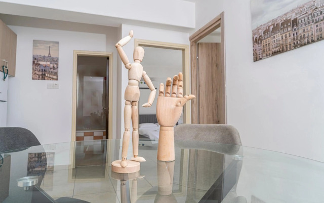 City center studio with terrace view