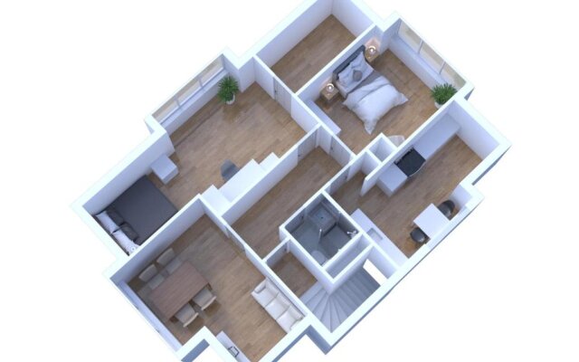 Schönes City-Apartment mit 2 Schlafzimmer, Parkplatz, ruhig und hell, D46-DG