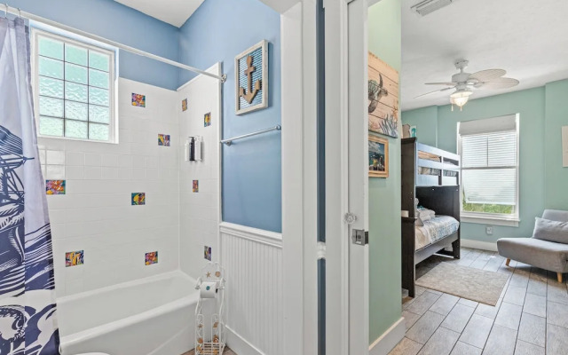 Seafoam Beautiful 3BR Home With Heated Private Pool - 4 Min Walk to Beach!
