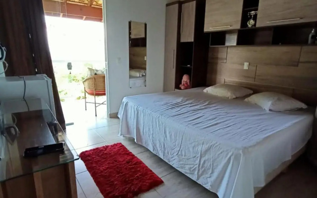 Casa espaçosa, aconchegante, com vista para o mar